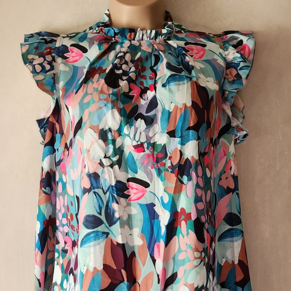 Shein Curve dress sz 2X beautiful multi floral EUC